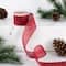 Red Woven Square Plaid Wired Craft Christmas Ribbon 2.5" x 10 Yards